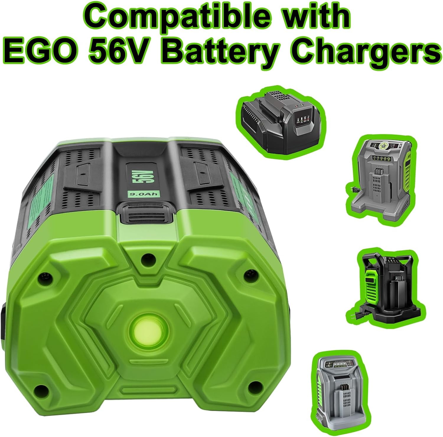 BA4200T 9.0Ah Replacement for EGO 56V Battery Power+ Tools BA1400T BA2800 BA2800T BA4200