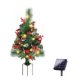 thumbnail image 1 of 1 Paquet d'Arbres de Noël de Sentier Prééclairés de 30 Pouces, Remplissage d'Urne de Noël Artificielle avec 10 Lumières DEL, Baies Rouges, Pommes de Pin et Boules, Ornements à Piles, Décor des Fêtes pour Allée et Cour, 1 of 9