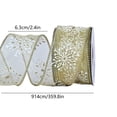 thumbnail image 3 of Glitter Wired Sheer Christmas Ribbon - 1.5In 10Yd Snowflake Design for Floral, Craft, Christmas Tree Decorations, Wreaths, Gift Wrapping, 3 of 6
