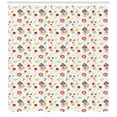 thumbnail image 3 of Kids Shower Curtain, Cute Raccoon in Flower Field with Birds Heart Doodle Style Hand Drawn Childish Design, Fabric Bathroom Set with Hooks, 69W X 70L Inches, Multicolor, by Ambesonne, 3 of 3