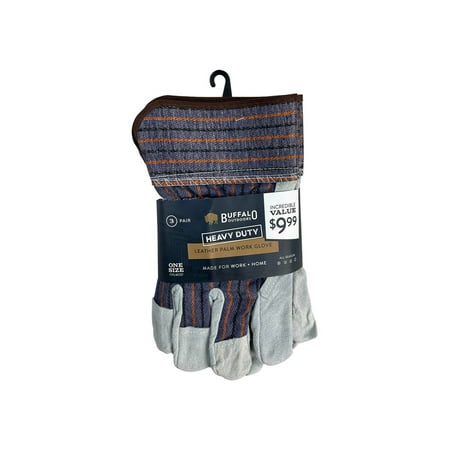 

Buffalo Outdoors® Heavy Duty All-Season Leather Palm Work Glove 3-Pack