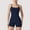 Navy, variant on Women's Strappy Activewear Romper with Fitted Bodice and Stretch Fabric for Flexible Movement - Medium, Beige