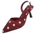 thumbnail image 3 of Women Shoes Slingback Heeled Sandals for Women Wide Width Classic Polka Dot Satin Pointed Closed Toe Thin Stiletto High Heel Adjustable Buckle Dress Pumps Women Shoes Casual Dress Black Heels Summer, 3 of 10