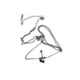 thumbnail image 4 of Belly Chain Navel Ring Surgical Steel Waist with Red Cherry CZ Non-Dangle 14G, 4 of 5