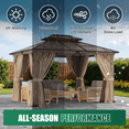 thumbnail image 4 of Clouddwell 20'*12' Wood Gazebo,with Double-Layer Galvanized Steel Roof,Suitable for Backyard,Desk,and Lawn, 4 of 8
