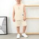 thumbnail image 2 of Niños sin Mangas Camisetas Estilo Hombres Y Niños de Verano de Manga Corta Conjuntos con Pantalones Cortos de Cintura Elástica, Tela de Punto Suave Transpirable para Niños Y Niñas, Camisetas de Niños, 2 of 8