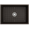 thumbnail image 2 of BOCCHI Contempo Apron Front Fireclay 27 in. Single Bowl Kitchen Sink with Protective Bottom Grid and Strainer in Matte Black, 2 of 7