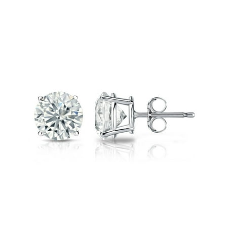 2 00 Ct 925 Sterling Silver Round Cut White Cubic Zirconia Stud 2 00 Ct 925 Sterling Silver Round Cut White Cubic Zirconia Stud Earrings 6mm