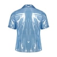 thumbnail image 4 of Miaeowve Mens Shiny Sheer Top PVC Leather Wet Look Glossy T-Shirt for Halloween Beach Pool Rave Party Light Blue S, 4 of 7