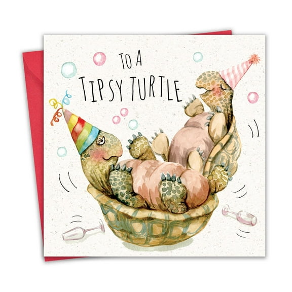 Twizler Funny Birthday Card for Women - Turtles - Humor Happy Birthday Card for Her - Best Friend Female - Mum Daughter Sister - Wife Girlfriend
