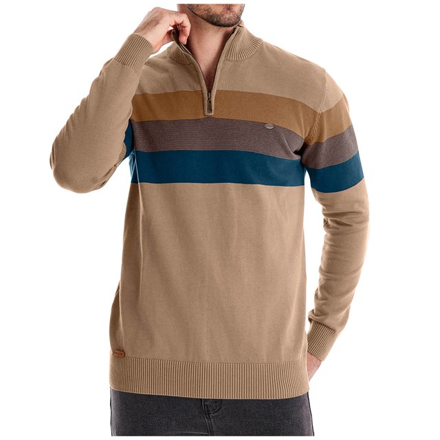 GigrtiJin Mens Quarter Zip Pullover Sweater Long Sleeves Striped Colorblock Sweaters Winter Warm Ribbed Knit Sweatshirt
