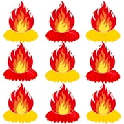 10Pcs Fire Flame CORNET Theme Honeycomb Centerpieces Fire Birthday Party Decorations for Table Flame Theme Centerpiece Decorations for Firefighter Fire Truck Birthday Party Supplies