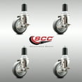 thumbnail image 2 of 4 Inch 316SS Thermoplastic Rubber Swivel 1-5/8 Inch Stem Caster Set Brake SCC, 2 of 2