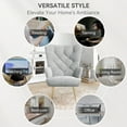 thumbnail image 3 of Daluvenix Adjustable Legs Accent Chair, Velvet/Leather Upholstery, High Wide Armrest & Thick Pad, 300LBS Weight Capacity Single Sofa, Grey, 3 of 6