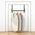thumbnail image 6 of Over The Door Clothes Hanger Rod, Metal Over The Door Hanger for Coat, Clothes Drying Rack for Door for Laundry, Bedroom, Washroom, Fits Door Up to 1.97", Black, 6 of 8