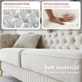 thumbnail image 5 of EVERGRATE FURNITURE Modern Velvet Tufted Sofa with Metal Legs, Beige, 5 of 10