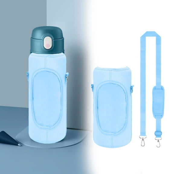 Goowood Half Gallon Water Bottle Sleeve with Strap and Pockets Insulated 64 oz Water Bottle Carrier for Gym Hiking Neoprene Bottle Holder
