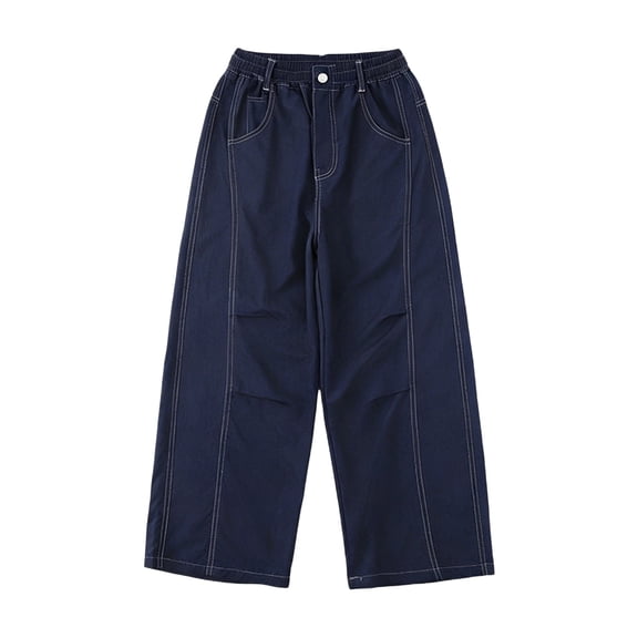Generic Boys Baggy Jeans Summer Cotton Thin Denim Pants Casual Elastic Waist Loose Trousers Streetwear Vintage Jeans Athletic Pants