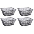 thumbnail image 1 of Small Metal Rectangular Oval and Round Wire Baskets with Handles Black and White 4-ct Sets (Rectangular Black Without Handles), 1 of 3