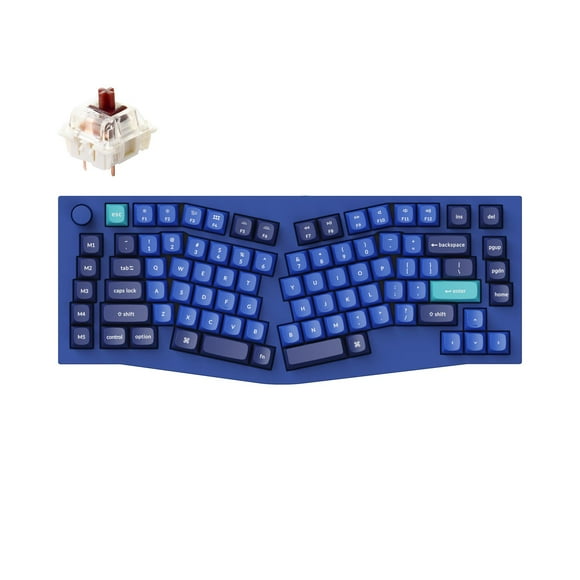 Keychron Q10 Wired Custom Mechanical Keyboard Knob Version, 75% Alice Layout QMK/VIA Programmable Macro with Hot-swappable Gateron G Pro Brown Switch Compatible with Mac