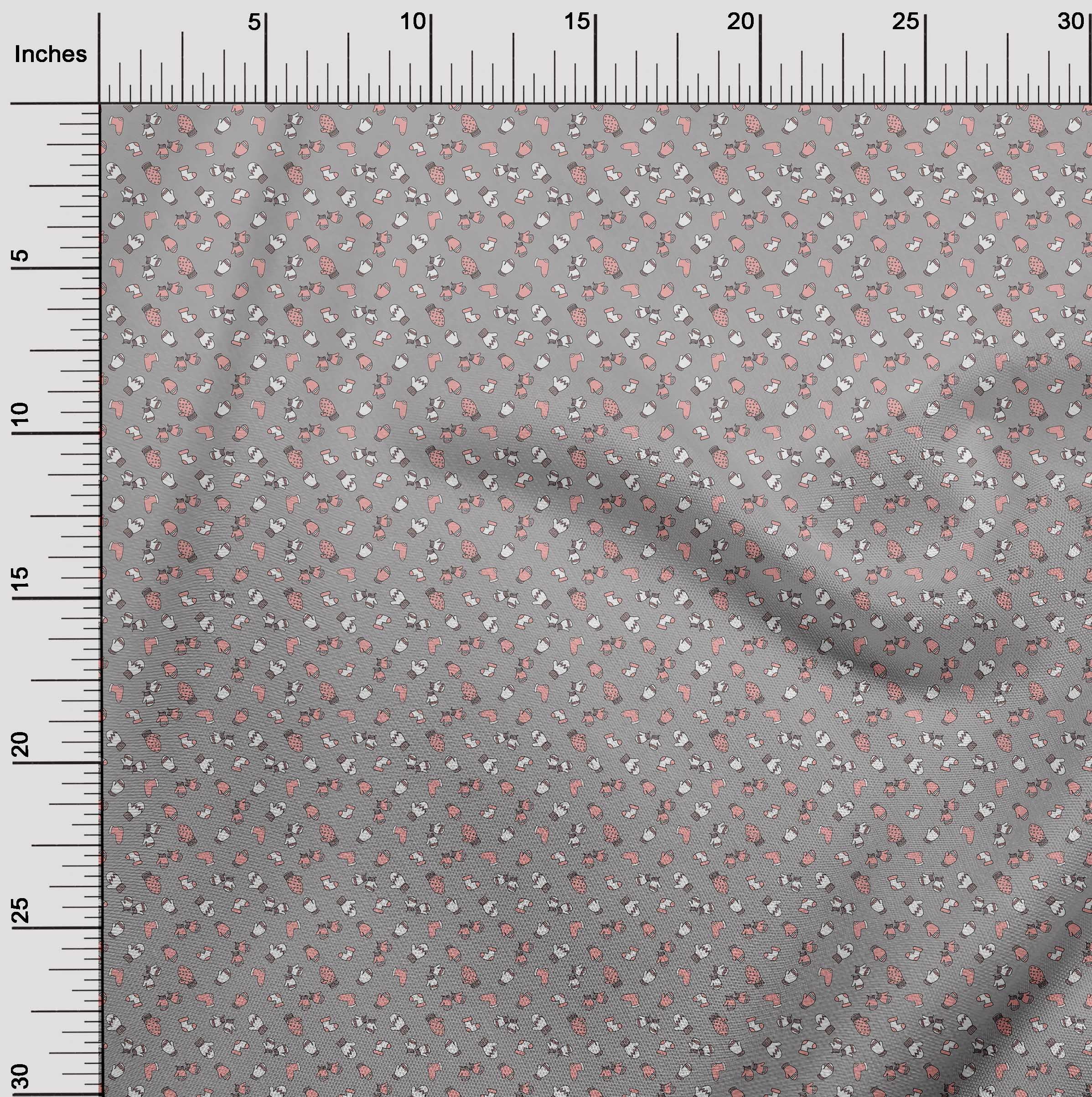 oneOone Cotton Poplin Gray Fabric Christmas Sewing Material Print Fabric By The Yard 56 Inch Wide