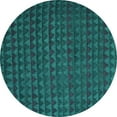 thumbnail image 1 of Ahgly Company Machine Washable Indoor Round Abstract Turquoise Blue Modern Area Rugs, 3' Round, 1 of 4