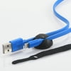 Blackweb Tangle Free USB Sync & Charge Cable with Lightning Connector 6', Blue