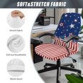thumbnail image 5 of SCRAWLGOD American Flag Removable Chair Covers for Office Desk Chairs Anti-Dust Universal Desk Rotating Chair Slipcovers Non-Slip Computer Desk Chair Seat Covers, S, 5 of 7