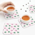 thumbnail image 7 of Lsque Flower on ladybirds Pattern 4" Drink Coasters Set of 6, Leather Absorbent Coasters, Table Coaster Set Decorative Coffee Cup Coasters Housewarming Gift,Square, 7 of 7