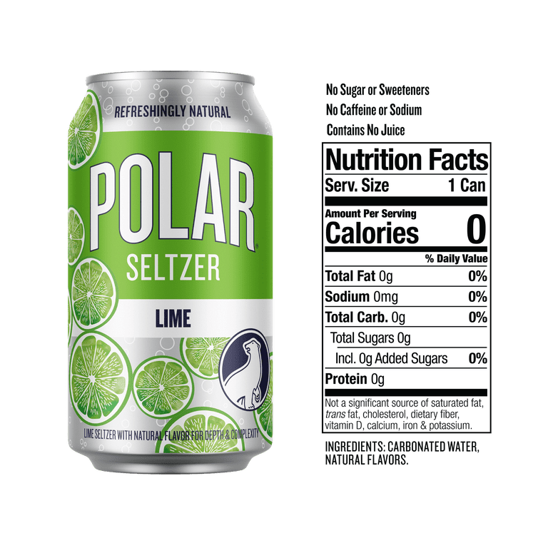 Polar Zero Calorie Lime Sparkling Seltzer Water, 12 fl oz, 18 Pack photo 2