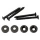 thumbnail image 1 of 3xJuego de 4 bujes de junta de acero tornillos para guitarra bajo placa de cuello negro 3 piezas, 1 of 8