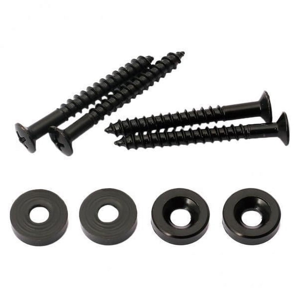 3xJuego de 4 bujes de junta de acero tornillos para guitarra bajo placa de cuello negro 3 piezas