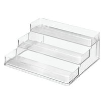 iDesign BPA-Free Plastic 3-Tiered Spice Kitchen Organizer, Clear