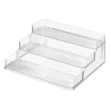 iDesign BPA-Free Plastic 3-Tiered Spice Kitchen Organizer, Clear