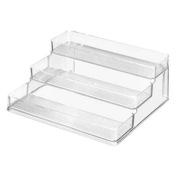 iDesign BPA-Free Plastic 3-Tiered Spice Kitchen Organizer, Clear