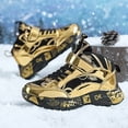thumbnail image 4 of lnmuld Kids Boots Girls Winter High Top Thickened Warm Leather Shiny Fashionable Snow Boots Non Water Proof Girls and Boys Little Kid and Big Kid Children Cotton Shoes Size:2, 4 of 8