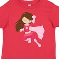 thumbnail image 4 of Inktastic Superhero Girl, Cute Girl, Brown Hair, Pink Cape Girls Toddler T-Shirt, 4 of 5