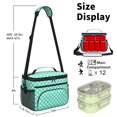 thumbnail image 6 of Blue and White Checkered Pattern Insulated Lunch Box for Women Men, Medium Leakproof Cooler Bag with Adjustable Strap, 10"x6.7"x8", 6 of 6