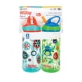 thumbnail image 2 of Botellas de Agua Nuby Iridiscentes para Niños con Pajita Dura a Prueba de Mordeduras Robot y Monstru, 2 of 6