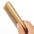 thumbnail image 2 of Onedor Handmade 100% Natural Green Sandalwood Wooden Comb for Men Hair, Beard, and Mustache Styling Pocket Comb With Leather Case (Short), 2 of 7