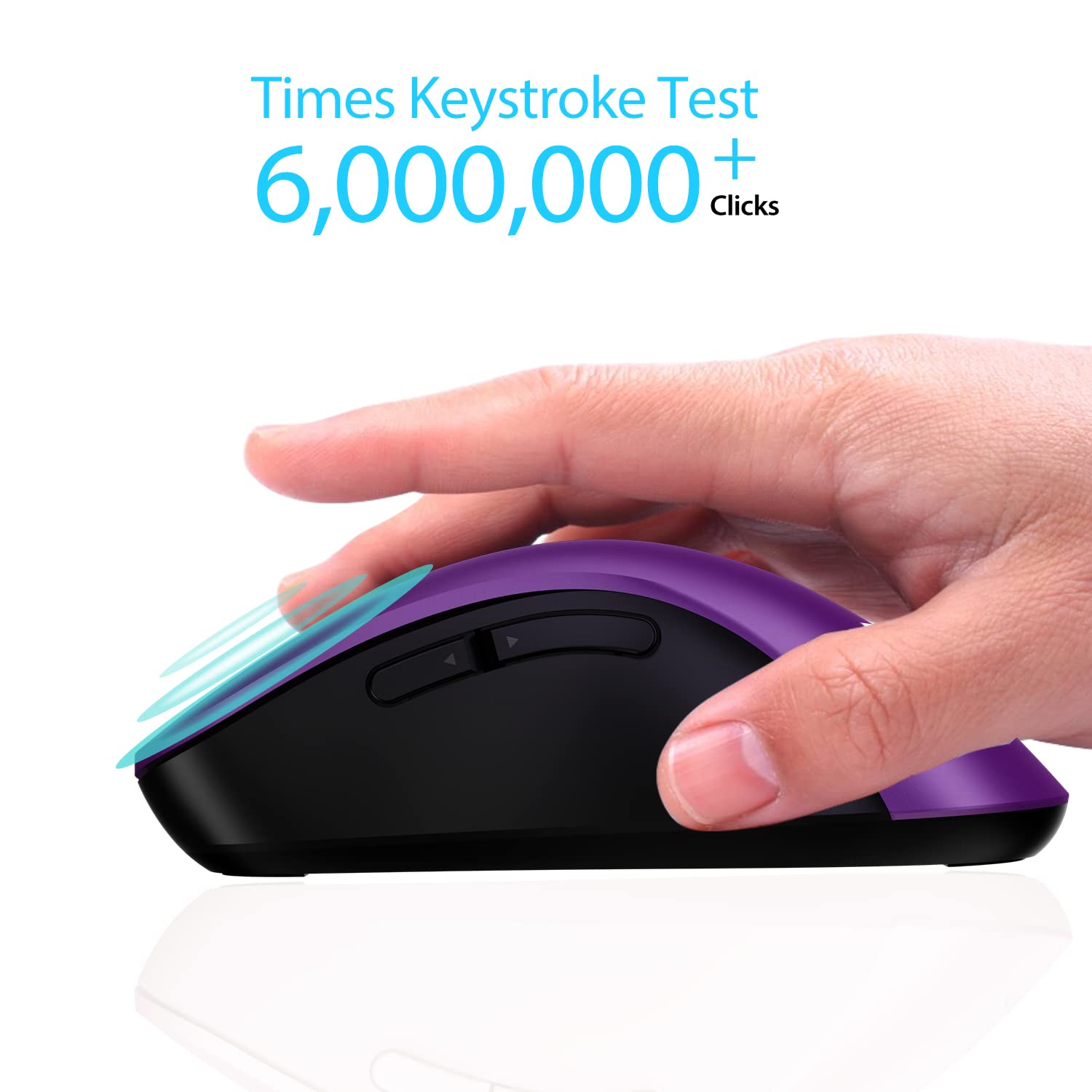 Memzuoix Wireless Mouse, 5-Button Ergonomic Purple photo 3