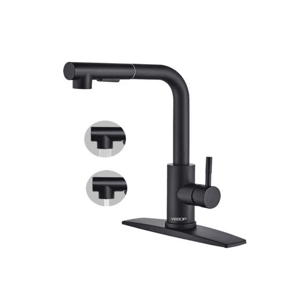 Llave Monomando Para Fregadero Mezcladora Cocina Negro Yesop