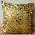 thumbnail image 6 of Gold Cushion Cover, Mosaic 3D Metallic Sequins Pillow Cover, 14x14 inch (35x35 cm) Pillow Case, Square Silk Pillow Cover for Couch, Geometric, Modern, Abstract - The Gold Mosiac, 6 of 9