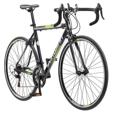 Schwinn Volare 1300 Bicycle 700C, Men's Drop Bar Road, Black with Green accent