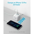 thumbnail image 3 of Anker 20W USB C Power Strip, 321 Power Strip with 3 Outlets and Power Delivery Charging for iPhone 15/15 Plus/15 Pro/15 Pro Max, 5 ft Extension Cord, 3 of 5