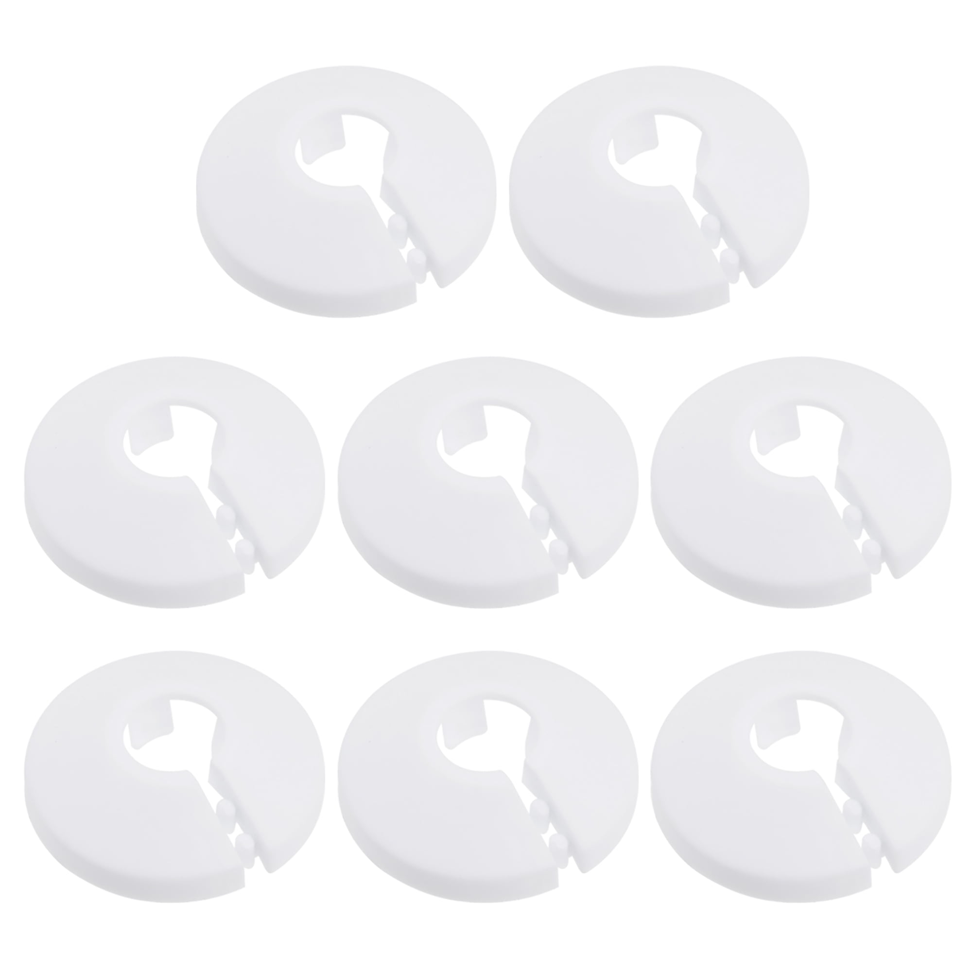 Uxcell 12mm PP Plastic White Water Pipe Cover Decoration 8 Pack