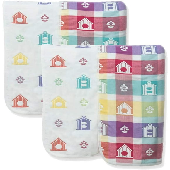 Kawaii Baby Newborn Swaddling Blanket Thick 2-Layer Muslin Jacquard Cotton Soft 100% Cotton Privacy Throw (2 Count)