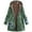 Green, variant on Women's Winter Coat Ethnic Style Patchwork Sherpa Fleece Lined Hooded Jacket Plus Size Fluffy Warm Outwear with Pockets Black 2XL