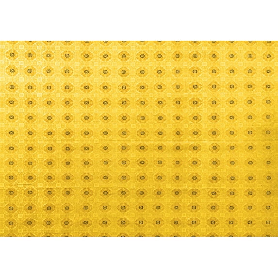 Ahgly Company Indoor Rectangle Abstract Yellow Modern Area Rugs, 5' x 7'