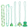 thumbnail image 1 of KAKOWELY 12 cuentas de San Patricio, cuentas verdes de trébol, collar con colgante de trébol, 1 of 5